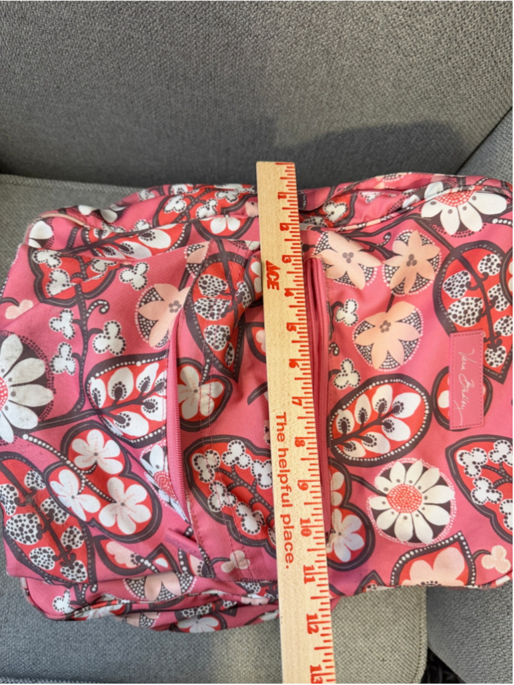 Women's Vera Bradley Backpack One Size Pink White Floral Pattern - Picture 4 of 11